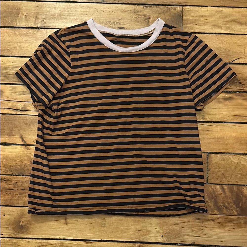 Striped Kids T-Shirt - Black and Brown